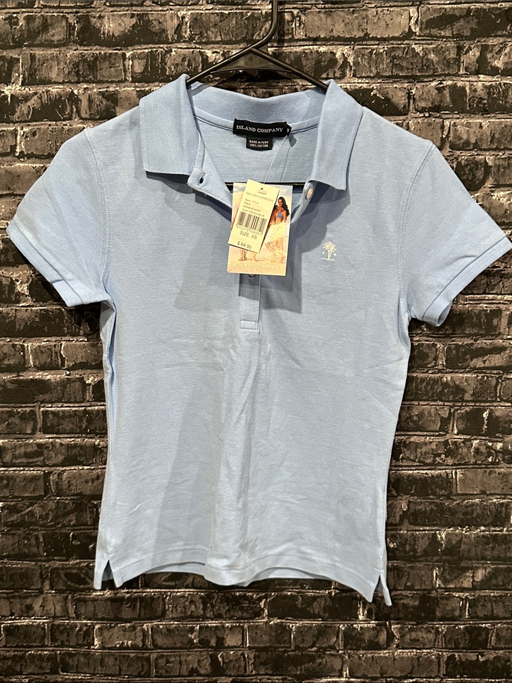 Island Company Pale Blue Pique Polo pack of 2 NWT!